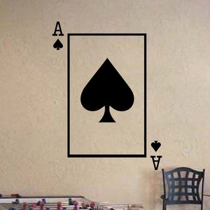 Ace of Spades Playing Card Poker Blackjack Vinyl Wall Sticker Decal