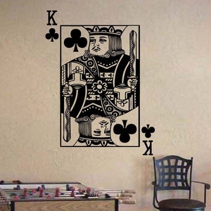 King of Clubs Playing Card Poker Blackjack Vinyl Wall Sticker Decal