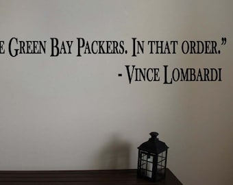 Vince Lombardi God, Family, Packers Football Sports Quote Vinyl Wall Sticker Decal