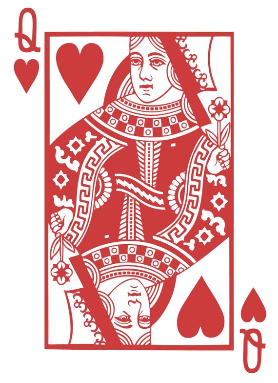 Queen of Spades and Queen of Clubs Playing Card Poker Blackjack Vinyl Wall Sticker Decal Wall