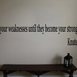 Knute Rockne Notre Dame Build Up Football Wall Quote Vinyl Sticker Decal 8&quot;h x 40&quot;w