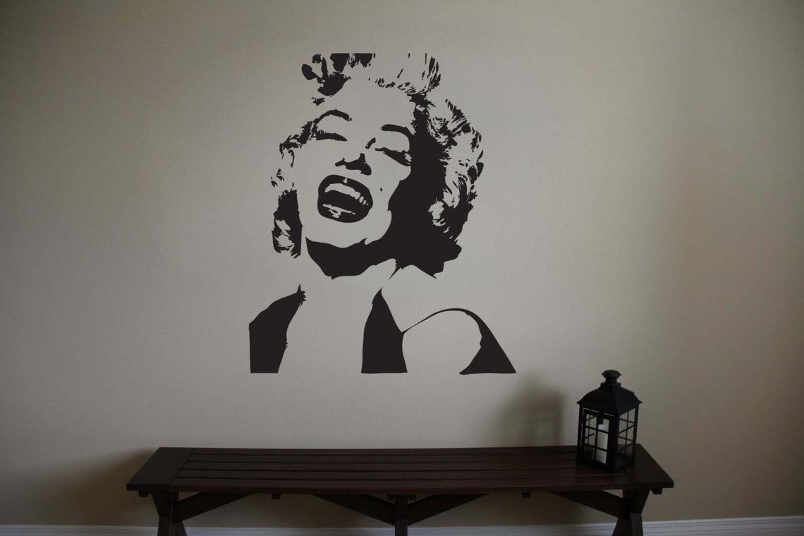 Autocollant Mural Vinyle Marilyn Monroe "Keep Smiling" - Décoration Chambre Ado - Neuf