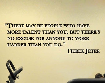 Derek Jeter Yankees Baseball Wall Quote Sports Vinyl Sticker Decal