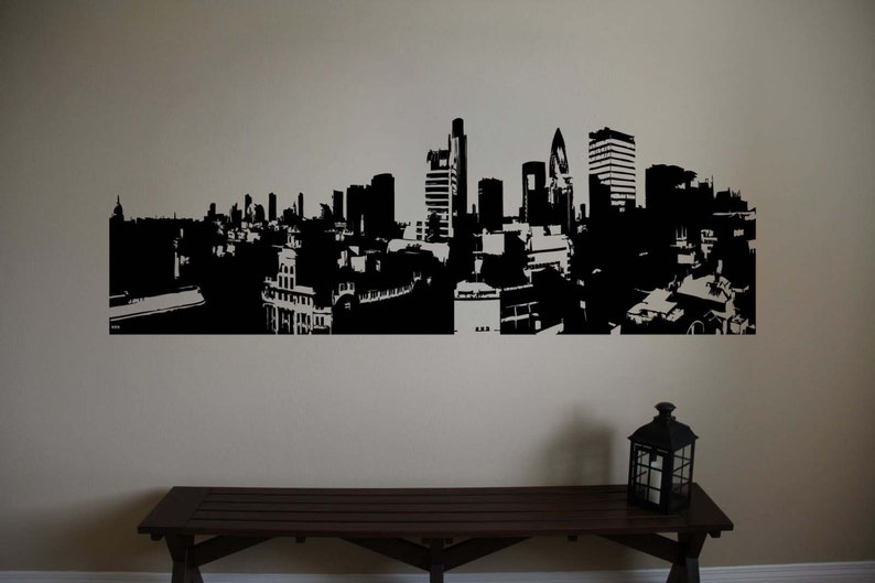 LONDON ENGLAND Skyline Artwork Vinyl Wall Sticker Decal 19h x 60w