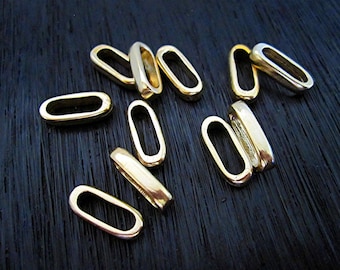 Smooth Oval Gold Bronze Artisan Jewelry Chain Links (one link)