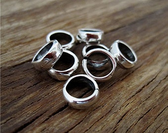 Small Rounded Handmade Smooth Open Jump Ring in Sterling Silver (set of 2)