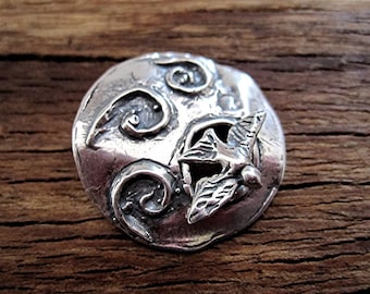 Handgjord hantverkskollibryne i sterlingsilver (ett) (A)