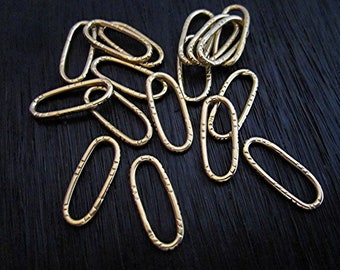 Gold Bronze Etched Oval Bracelet Necklace and Earring Links (set of 2) (X)