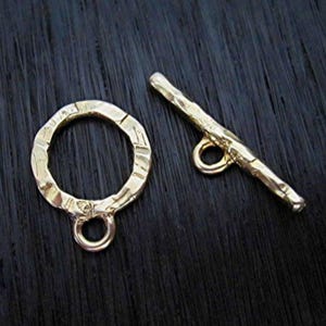 ゴールドブロンズ ラスティックハンドメイド テクスチャードトグルクラスプ (A)