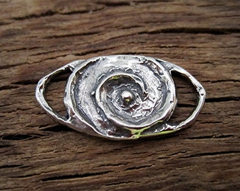 Handmade Artisan Spiral Bracelet and Earring Link in Sterling Silver (one)