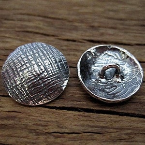 Sterling Silver Artisan Textured Button and Jewelry Clasp (one button)