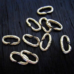 Small Textured Gold Bronze Open Jump Rings (set of EIGHT jump rings) (N)