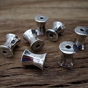Smooth Sterling Silver Concave Jewelry Bead and Slider (one)