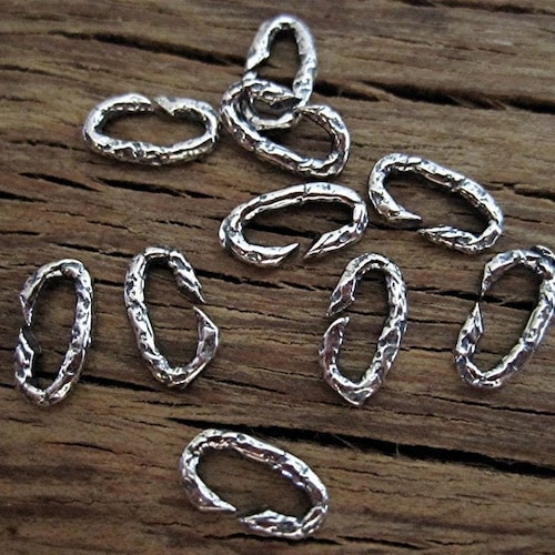 Small Textured Sterling Silver Open Jump Rings set of EIGHT Etsy
