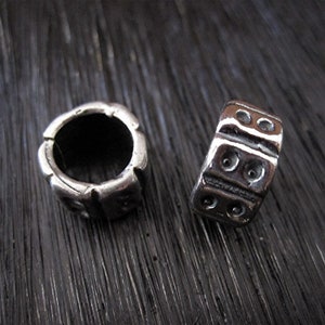Artisan, Handmade, Dotted, Sterling Silver Jewelry Bead Slider