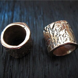 Red Bronze, Handmade, Artisan, Textured, Jewelry Bead and Slider (one) (A)