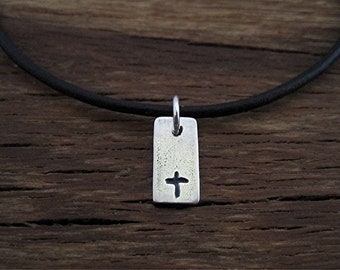Small Sterling Silver Cross Charm and Pendant (one)