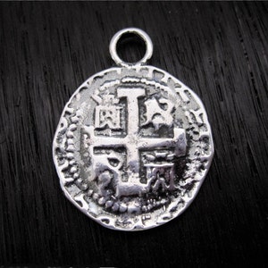 Gold Bronze Spanish Coin Replica Charm and Pendant one image 3