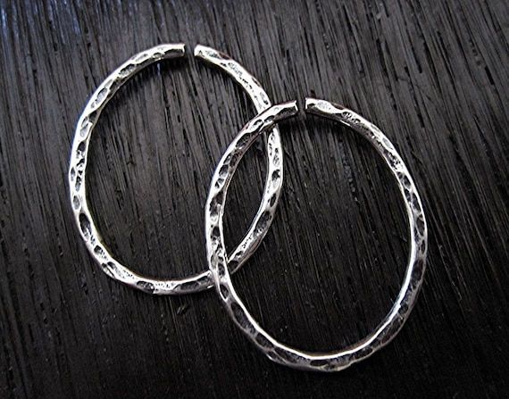 Large Rustic Handmade Sterling Silver Jewelry Jump Ring and Open Link (set of two) (X)