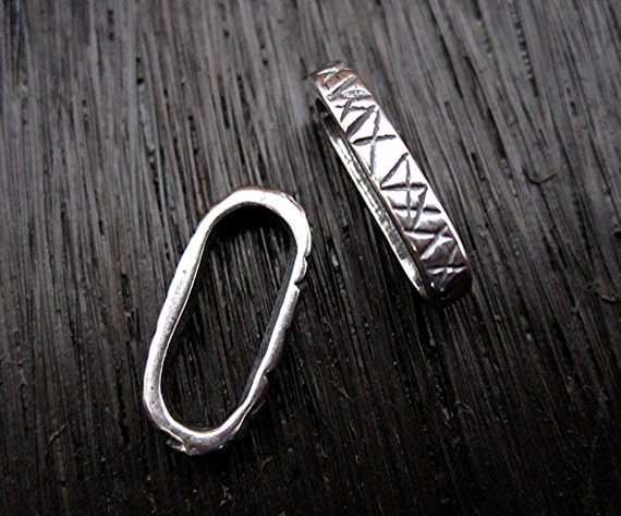 Textured Sterling Silver Handmade Jewelry Link (set of 2)