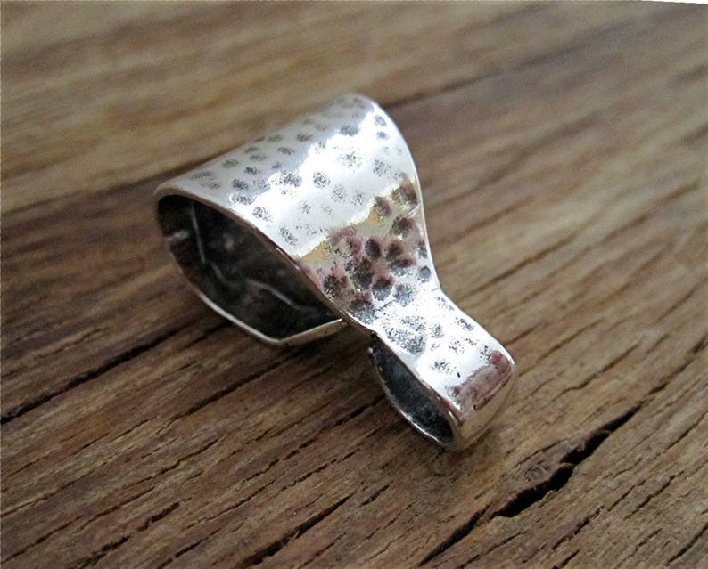 Large Hammered Artisan Jewelry Bail and Enhancer in Sterling Etsy Canada
