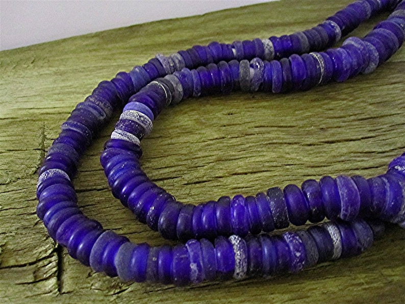 266 beads /& 45 Inches long Gorgeous 45 Inch Long Antique Cobalt Blue Dutch Glass Trade Beads