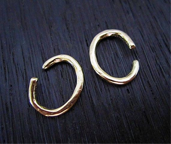 Rustic Handmade Gold Bronze Jewelry Jump Rings (set of 2) (A)
