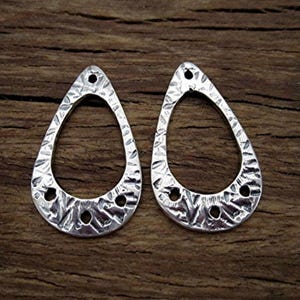 NEW! Textured Artisan Teardrop Earring Dangle in Sterling Silver (one pair)