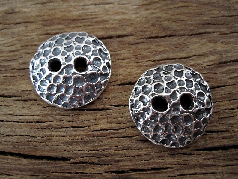 One Speckled Dimpled Artisan Sterling Silver Button Clasp (one) (N) - Etsy