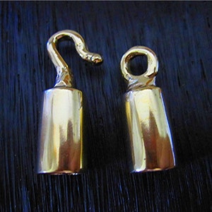 Gold Bronze Handmade Large End Cap Hook and Eye Clasp (one set) (A)