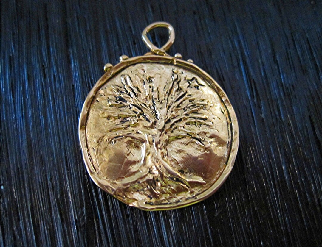 Gold Bronze Artisan Tree of Life Pendant and Charm (one) (A) - Etsy