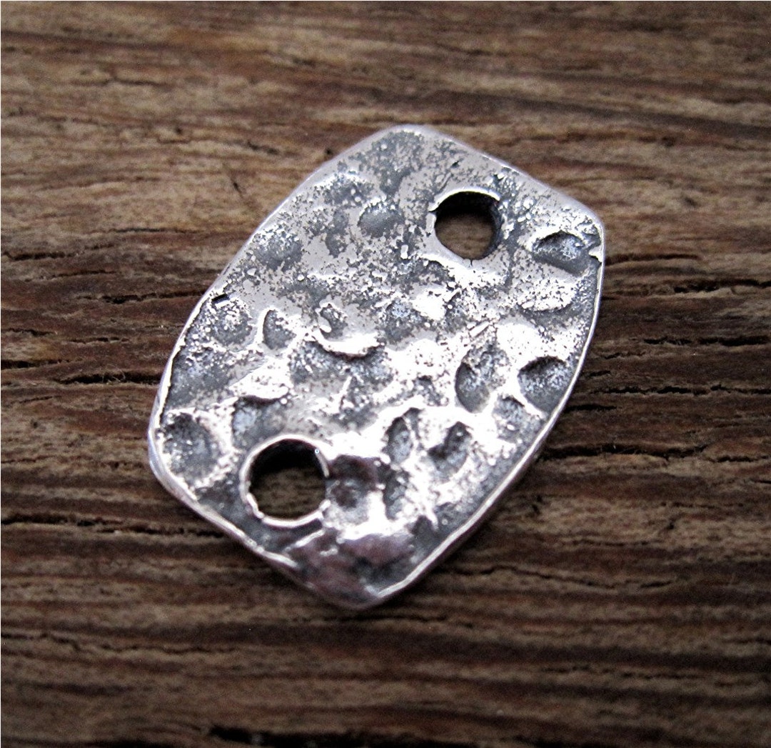 Small Sterling Silver Rustic Artisan Flower Charms (set of 2