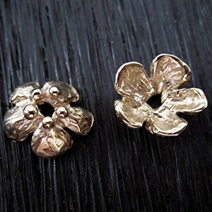 Small Gold Bronze Artisan Flower Bead Cap Endings one Pair - Etsy