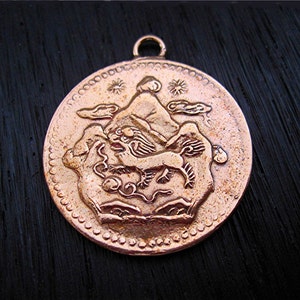 Red Bronze Reproduction of Tibetan 1949 Himalayan Mountain Scene Coin one A image 1