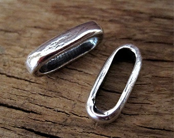 Simple, Smooth, Sterling Silver Artisan Jewelry Link (one)