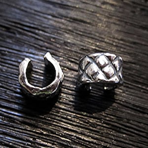 Handmade, Sterling Silver, Criss-Cross Design Crimp Bead Cover (set of 2) (X)