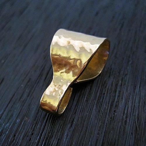 Large Hammered Artisan Jewelry Bail and Enhancer in Gold Bronze (one) (A)