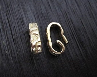 NEW! Artisan Textured Gold Bronze Jewelry Bail and Enhancer (One) (X)