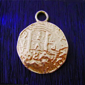 Gold Bronze Spanish Coin Replica Charm and Pendant one image 2