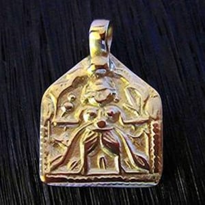Gold Bronze Hindu Durga Warrior Goddess Charm and Pendant (one) (N)