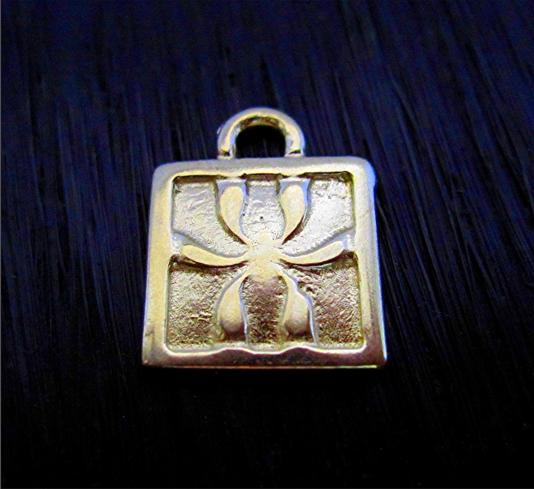 Pendentif Broche Fleur D'iris Plaqué Or - Bijou Végétal Vintage Occasion