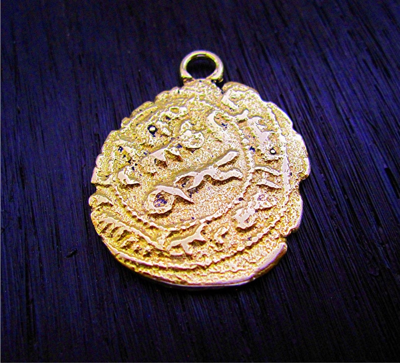 Gold Bronze Reproduction of Medieval Middle Eastern Coin one Etsy