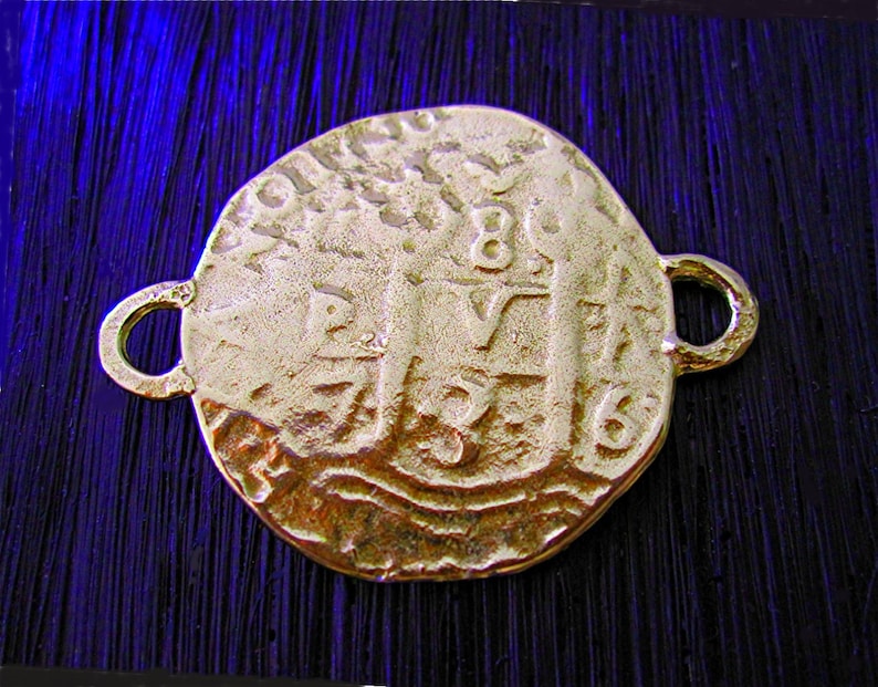 Gold Bronze Spanish Coin Replica Jewelry Links one link image 2