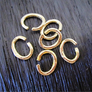 Organic, Gold Bronze, Small, Artisan Open Jump Rings (set of 6) (X)