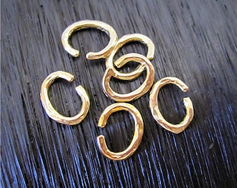 Organic, Gold Bronze, Small, Artisan Open Jump Rings (set of 6) (A)