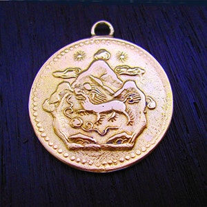 Red Bronze Reproduction of Tibetan 1949 Himalayan Mountain Scene Coin one A image 3