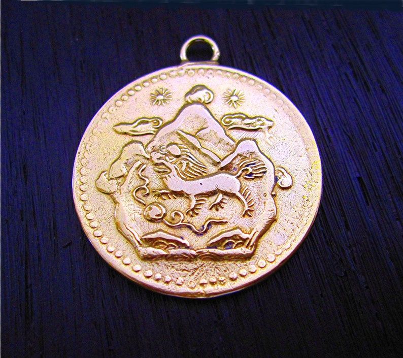 Red Bronze Reproduction of Tibetan 1949 Himalayan Mountain Scene Coin one A image 3