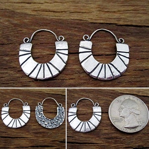 NEW! Artisan Half Circle Earring Dangle in Sterling Silver (one pair) (N)