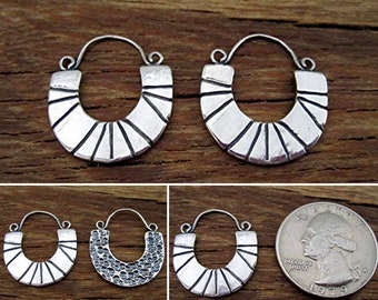 NEW! Artisan Half Circle Earring Dangle in Sterling Silver (one pair)