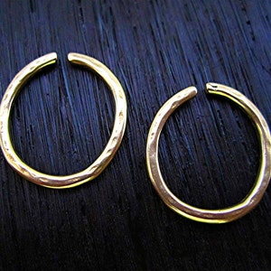 Large, Round, Gold Bronze, Artisan, Open Jump Ring (set of two) (N)